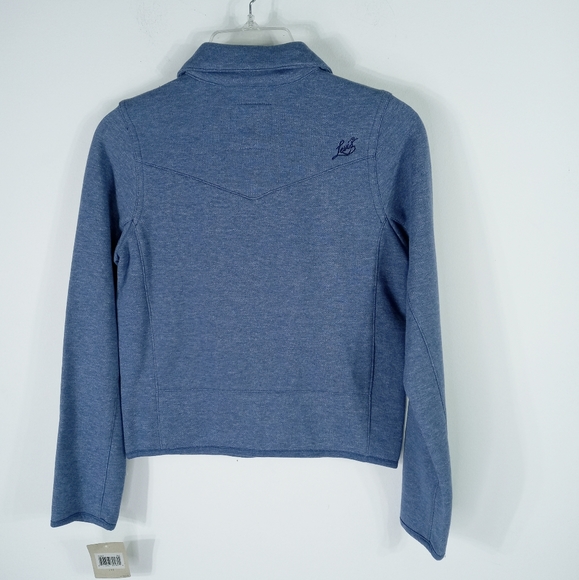 Levi's Full Zip Asymmetrical Jacket Blue Pockets Girls Large 12-13 years  NEW - Picture 5 of 11